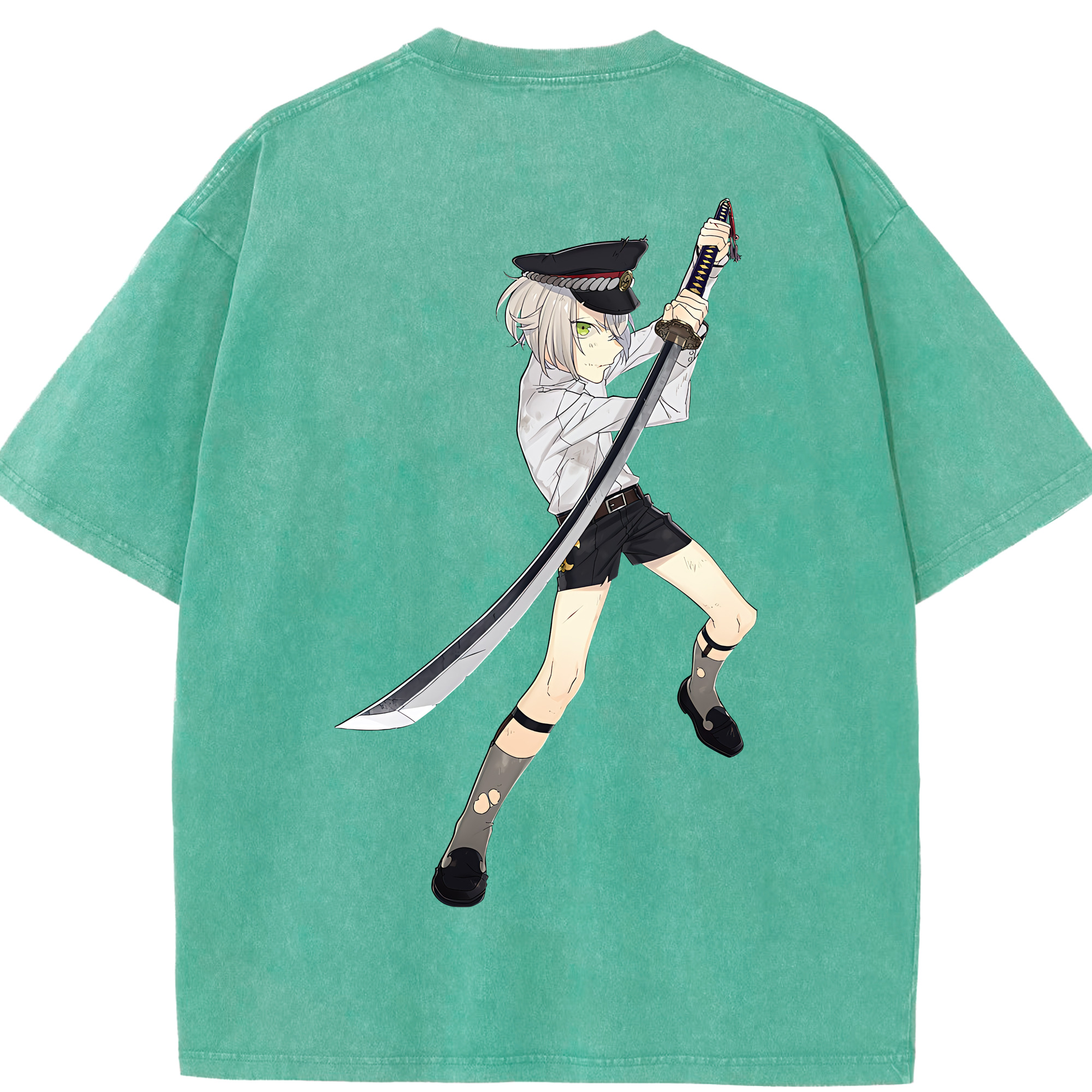 （画像用） 刀剣乱舞 Touken Ranbu 綿100% ヴィンテージ風 半袖Tシャツ（背面プリント）